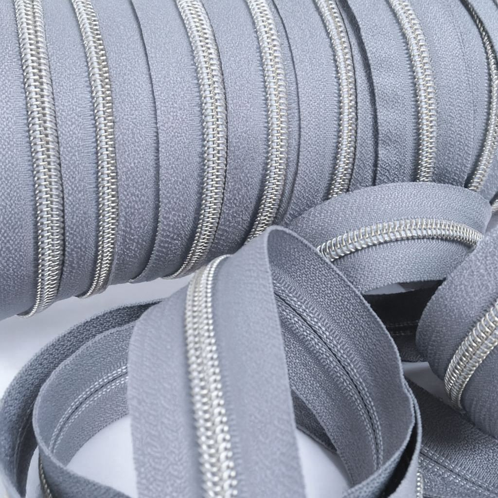 5mm Silver-Gray Zipper (Sold by the Meter) - Maison Klem
